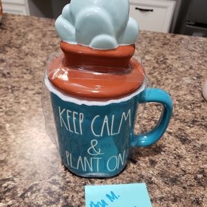 Rae Dunn KEEP CALM AND PLANT ON mug new